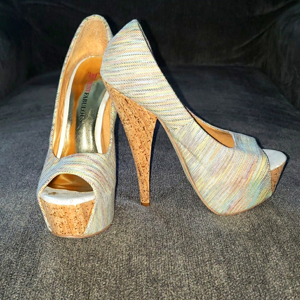 Platform/Heels, 7, blue (mix)
